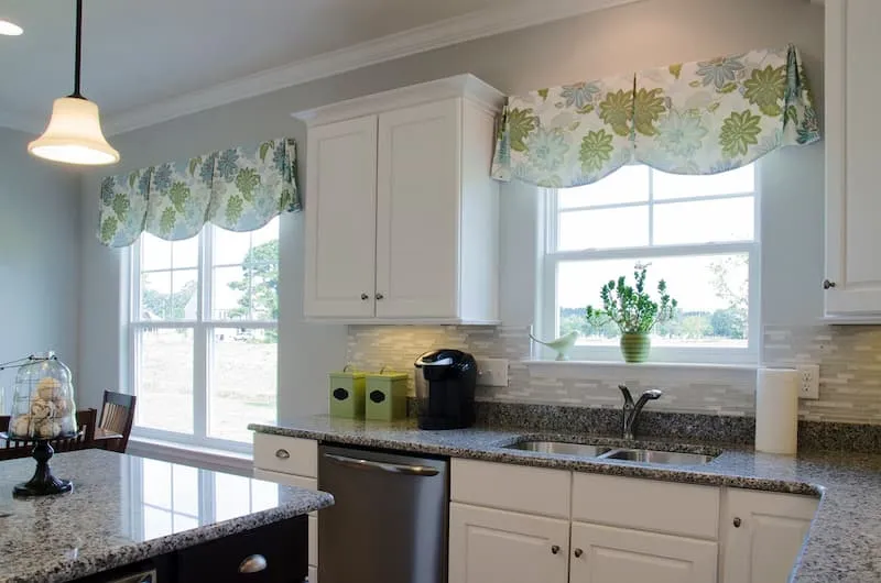 Kitchen with a new double-hung window over the sink