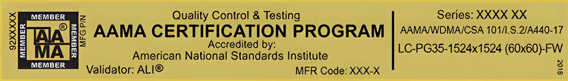 AAMA Certification Program label